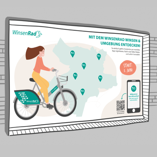 Werbeplakat für das Leihfahrradprojekt WinsenRad